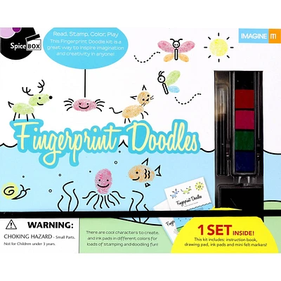 SpiceBox Imagine It Fingerprint Paint Doodles Children's Finger Ink Pad Art Kit