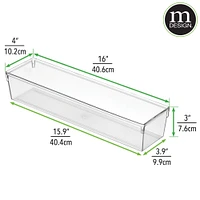 mDesign Plastic Stackable Kitchen Drawer Storage Organizer Tray - 2 Pack