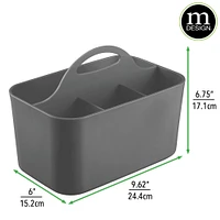 mDesign Plastic Office Storage Organizer Caddy Tote, Small, 2 Pack