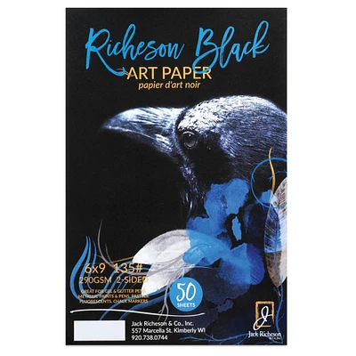 Richeson Black Art Paper Bulk Pack - 6" x 9", 50 Sheets