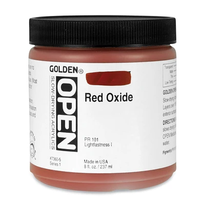 Golden Open Acrylics - Red Oxide, 8 oz Jar