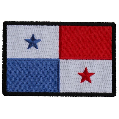 Patch, Embroidered Patch (Iron-On or Sew-On), Panama Flag Patch, 3" x 2"