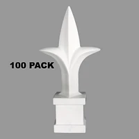 Fence Finials  Tri - Spear Premium  Polypropylene USA  Fence Finial Toppers - White