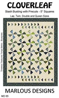 Cloverleaf Quilt Pattern using 5" Precut Squares, 5 sizes -Marlous Designs