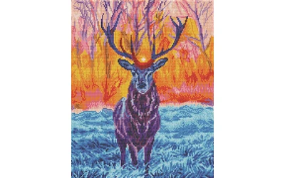 DIAMOND ART BY LEISURE ARTS Stag At Sunrise, 16"x20", Advanced Diamond Painting Kits for Adults, Diamond Art for Adults, Diamond Art Kit, Diamond Art Painting