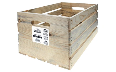 Leisure Arts Good Wood Wooden Crate, wood crate unfinished,  wood crates for display, wood crates for storage, wooden crates unfinished, Rustic, 18" x 12.5" x 9.5"