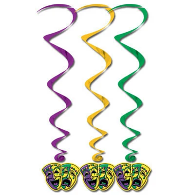 Mardi Gras Whirls Decorations 5 Count