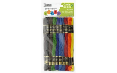 Essentials By Leisure Arts Arts Embroidery Floss Pack Candy Tropics 36pc