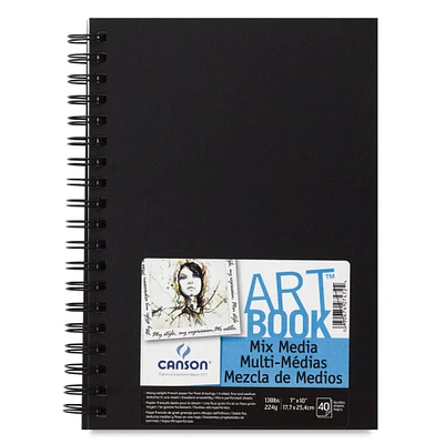 Canson Mix Media Spiral Bound Art Book - 12" x 9", Portrait, 40 Sheets