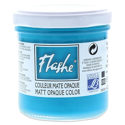 Lefranc & Bourgeois Flashe Vinyl Paint - Turquoise Blue, 125 ml jar