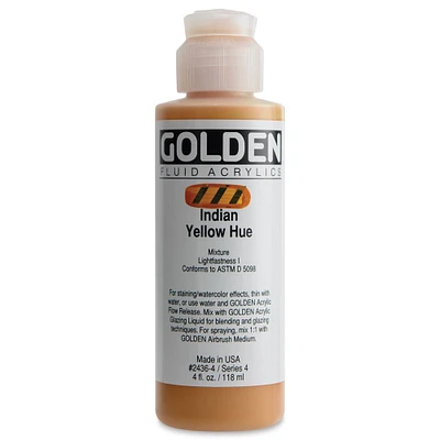 Golden Fluid Acrylics - Indian Yellow Historical Hue, 4 oz bottle