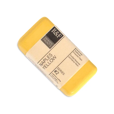 R&F Encaustic Paint Block - Naples Yellow, 40 ml block