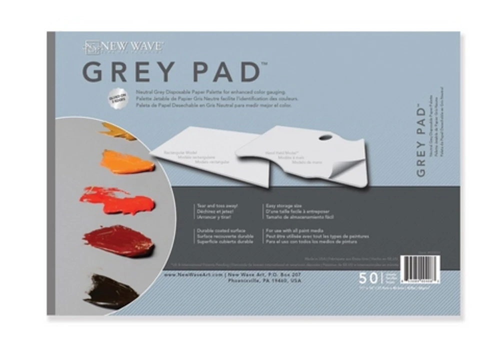 Grey Disposable Paper Palette Rectangular 11Inx16in 50Sh