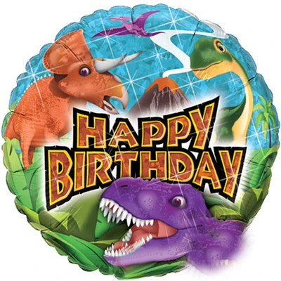 18-Inch Birthday Dinosaurs Hologram Balloon