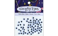 PA Ess Flat Sticky Back Eyes Round 7mm 65pc Black