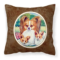 "Caroline's Treasures Papillon A Momma's Love Fabric Decorative Pillow 7042PW1414, 14Hx14W, Multicolor"