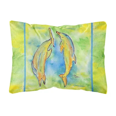 "Caroline's Treasures 8380PW1216 Dolphin Canvas Fabric Decorative Pillow, Large, Multicolor"