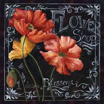 Flowers in Bloom Chalkboard I Poster Print by  Tre Sorelle Studios - Item # VARPDXRB8388TS