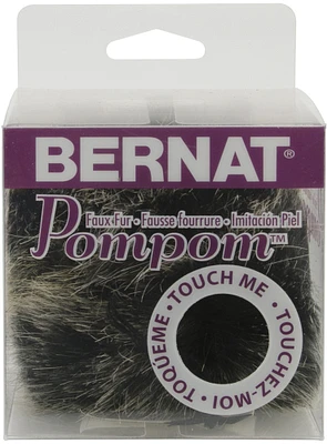 Multipack of 24 - Bernat Faux Fur Pompom 1/Pkg-Black Mink