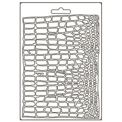 Stamperia Soft Maxi Mould A5-Crocodile Pattern, Savana