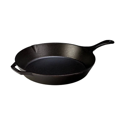 Lodge Seasoned Cast Iron Skillet, Classic USA Made Frying Pan with Handle, Black