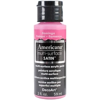 Decoart Americana Multi-Surface Satin Acrylic Paint 2Oz-Flamingo