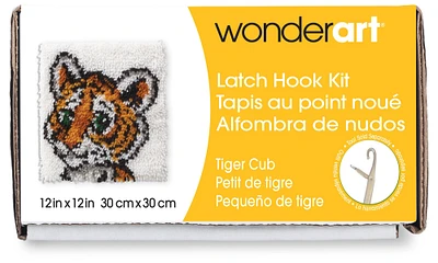Wonderart Latch Hook Kit 12"X12"-Tiger Cub