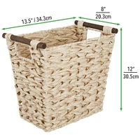 mDesign Woven Plastic Trash Can Wastebasket, Garbage Container Bin