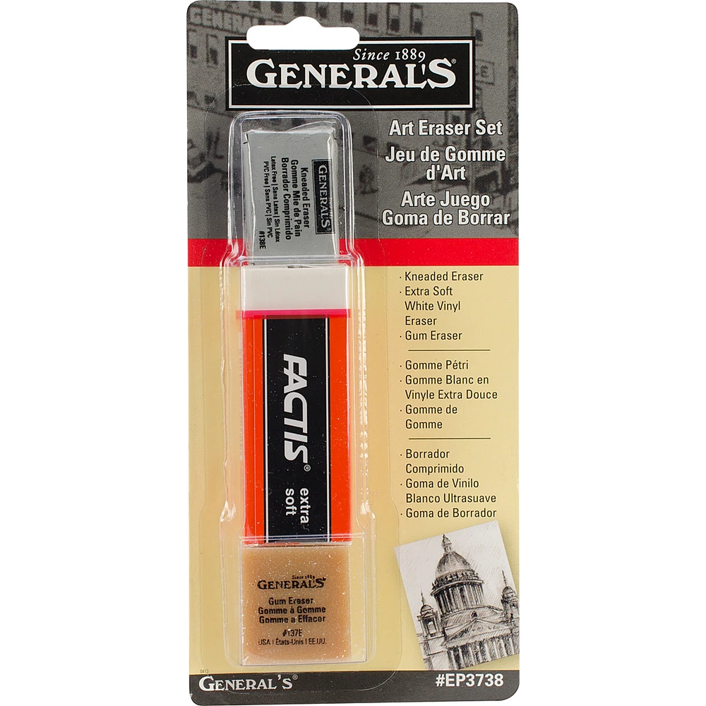 General's Art Eraser Set 3/Pkg-