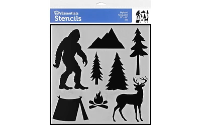 PA Essentials Stencil Bigfoot/Sasquatch for Painting on Wood, Canvas, Paper, Fabric, Wall and Tile, Reusable DIY Art and Craft Stencils for Painting, 12"x12" Inches