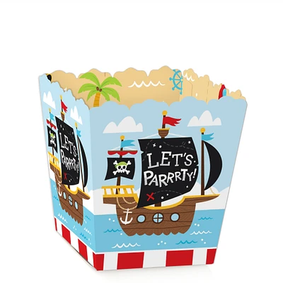 Big Dot of Happiness Pirate Ship Adventures - Party Mini Favor Boxes - Skull Birthday Party Treat Candy Boxes - Set of 12