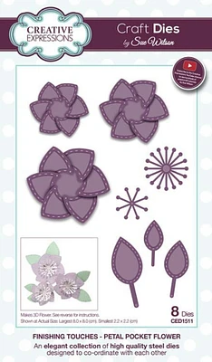 Creative Expressions Finishing Touches Collection Petal Pocket Flower Die