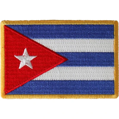 Patch, Embroidered Patch (Iron-On or Sew-On), Cuban Cuba Flag Patch, 3" x 2"