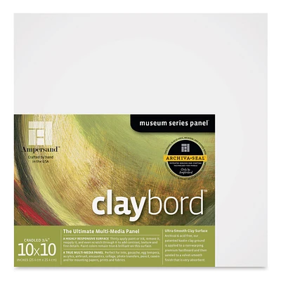 Ampersand Claybord - 10" x 10", 3/4" Cradled