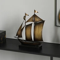 Home Décor Metal Sailboat Centerpiece Decor Tabletop or Countertop Decoration