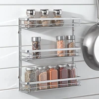 mDesign Steel Wall Mount 3-Tier Spice Rack Storage Organizer Basket