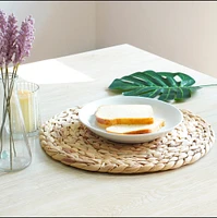 Set of 4 Decorative Round Natural Woven Handmade Water Hyacinth Placemats