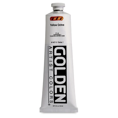 Golden Heavy Body Artist Acrylics - Yellow Ochre, 5 oz Tube