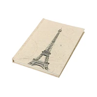 Hardcover Travel Unlined Diary Journal Record Book with Printed Eiffel Tower