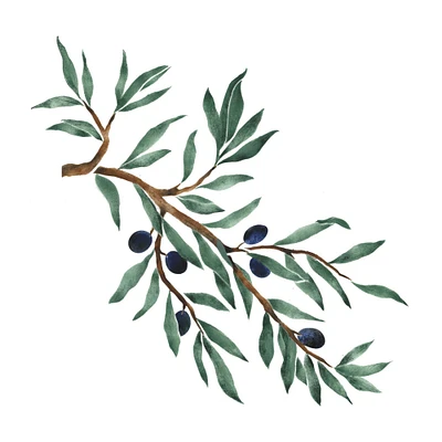 Olive Tree Branch Wall Stencil | 3031 by Designer Stencils | Floral Stencils | Reusable Art Craft Stencils for Painting on Walls, Canvas, Wood | Reusable Plastic Paint Stencil for Home Makeover | Easy to Use & Clean Art Stencil