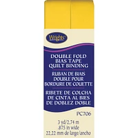 Wrights Double Fold Quilt Binding .875"X3yd-Yellow