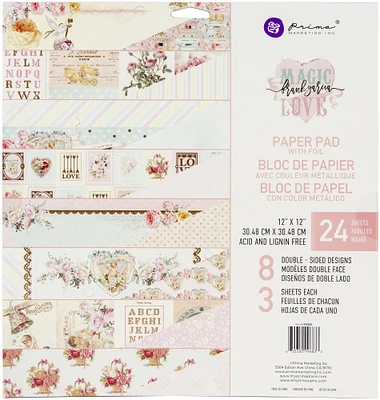 Prima Marketing Double-Sided Paper Pad 12"X12" 24/Pkg-Magic Love, 8 Designs/3 Each