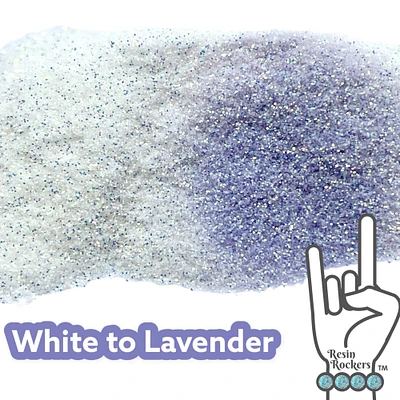 UV Reactive White to Lavender Pixie for Poxy Color Changing Micro Fine Glitter