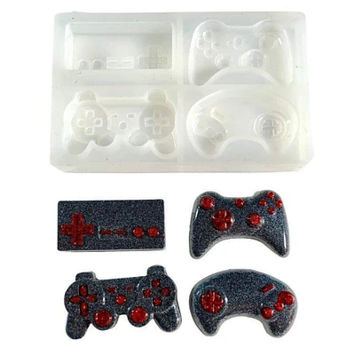 Playstation, XBox, Nintendo Game Controller Inspired Keychain Mold - Transparent Silicone - for Epoxy Resin Art