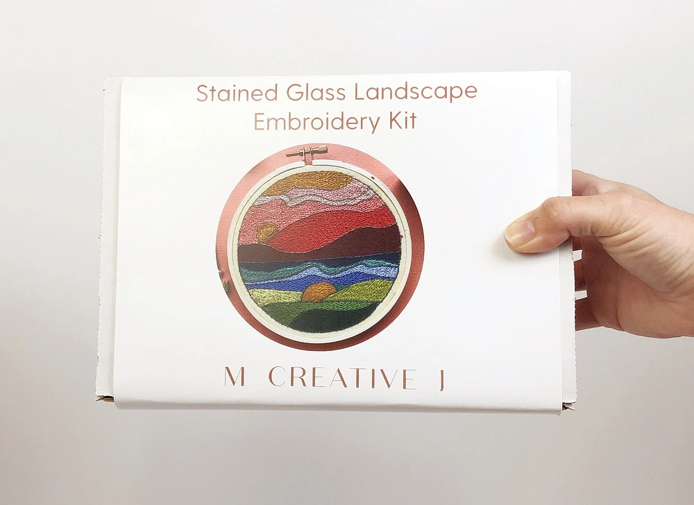 MCreativeJ Stained Glass Landscape- Intermediate DIY Embroidery Kit