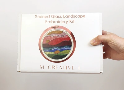 MCreativeJ Stained Glass Landscape- Intermediate DIY Embroidery Kit