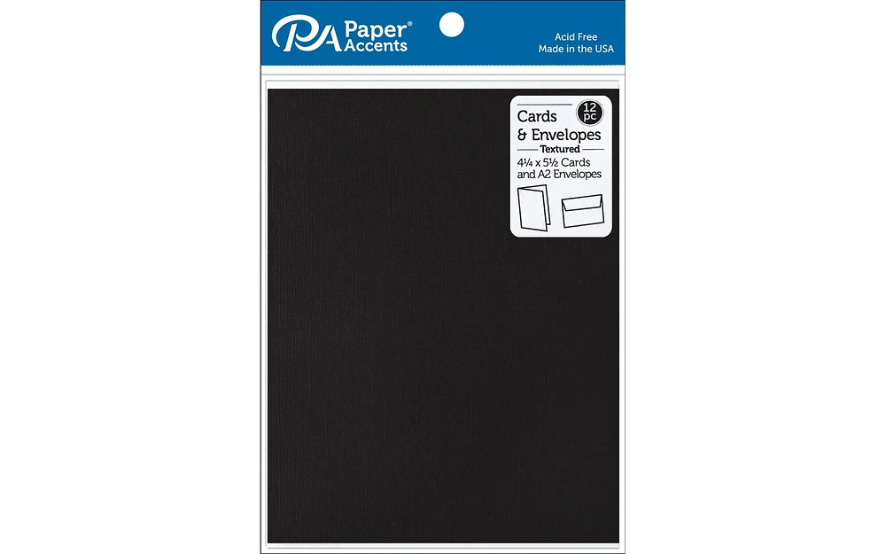 Card & Env 4.25x5.5 12pc Textured Deep Black