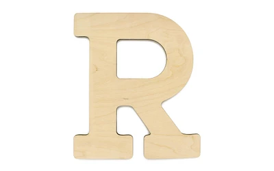 Essentials By Leisure Arts Arts Wood Letter 9.5" Birch R