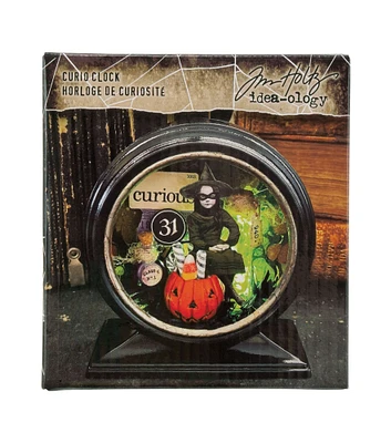 Idea-Ology Curio Clock-Glossy Black -Halloween