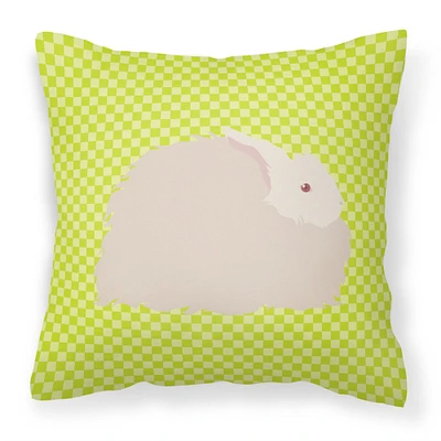 "Caroline's Treasures BB7785PW1818 Fluffy Angora Rabbit Green Outdoor Canvas Fabric Decorative Pillow, Multicolor"